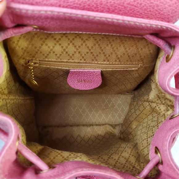 Gucci Pink Suede Leather & Bamboo Mini Backpack main image 8